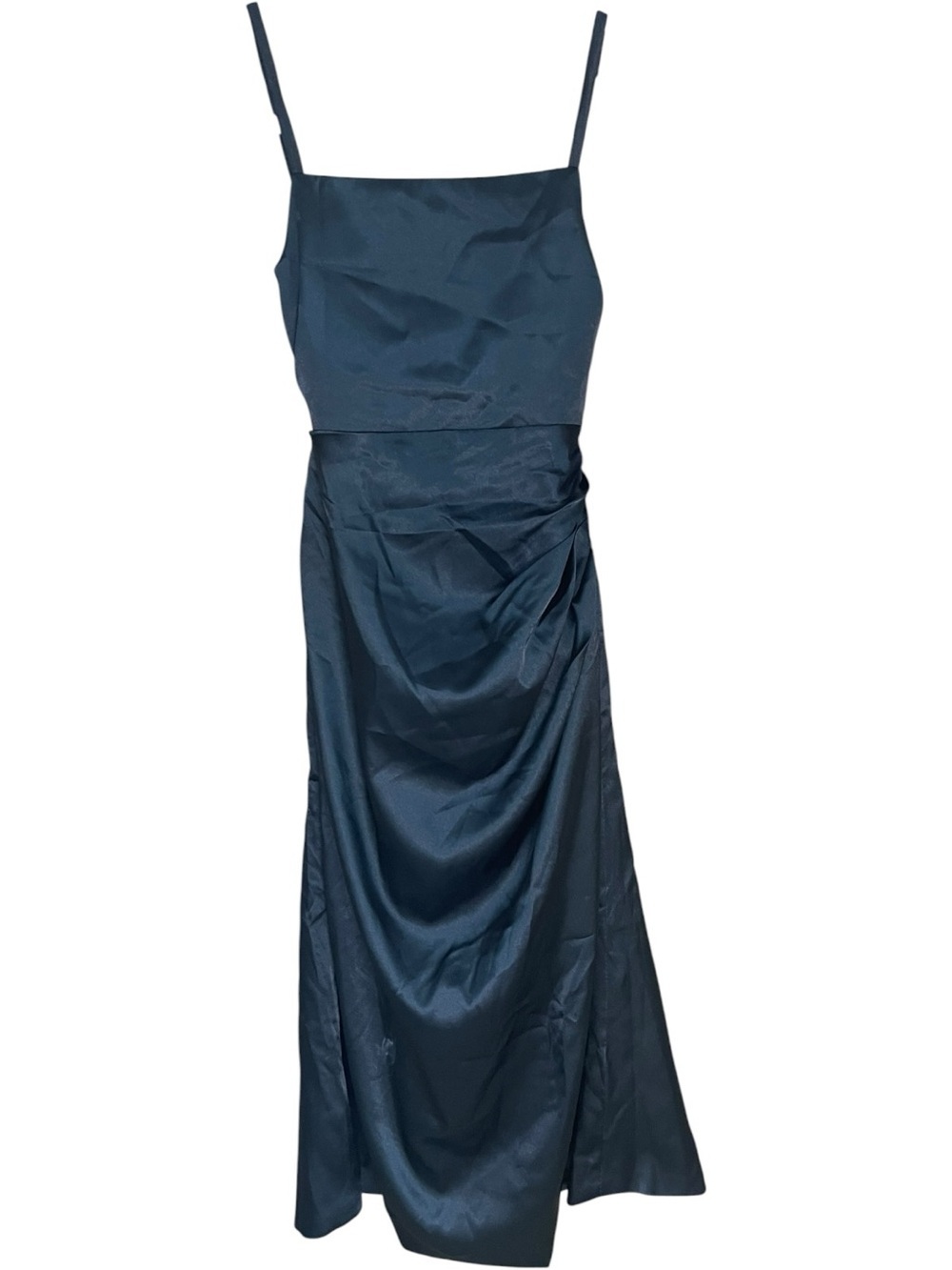 Dideyttawl Satin Spaghetti Strap Formal Dress Black